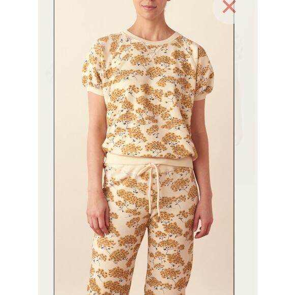 The Great. | Puff Sleeve Sweatshirt Chamomile Floral Size 2 Medium - Picture 1 of 7